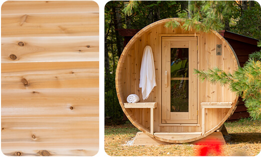 White cedar buitensauna's ticra outdoor